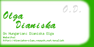 olga dianiska business card